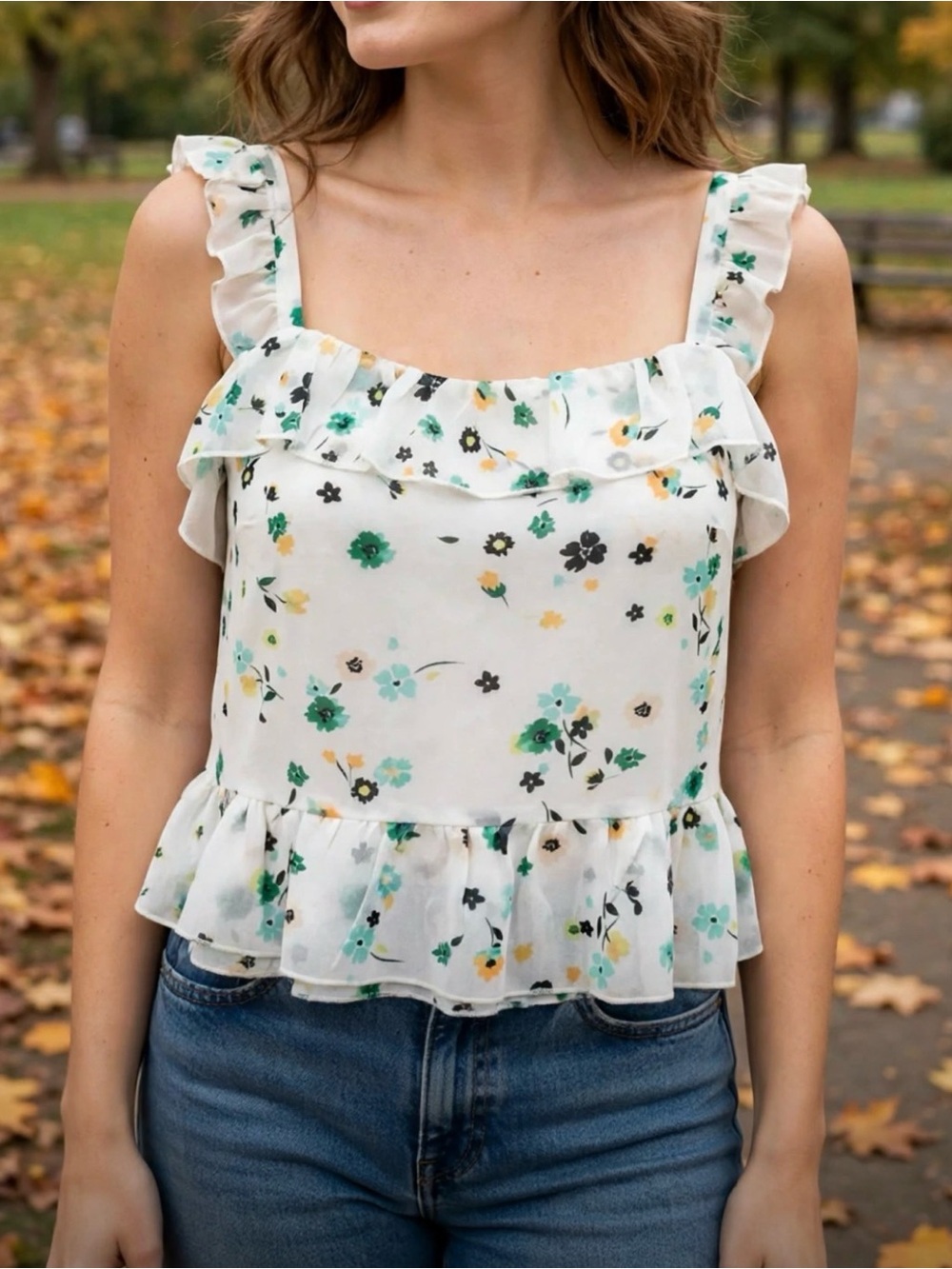🙏🏻 Who What Wear® Pastel Posies Blouse XS/M